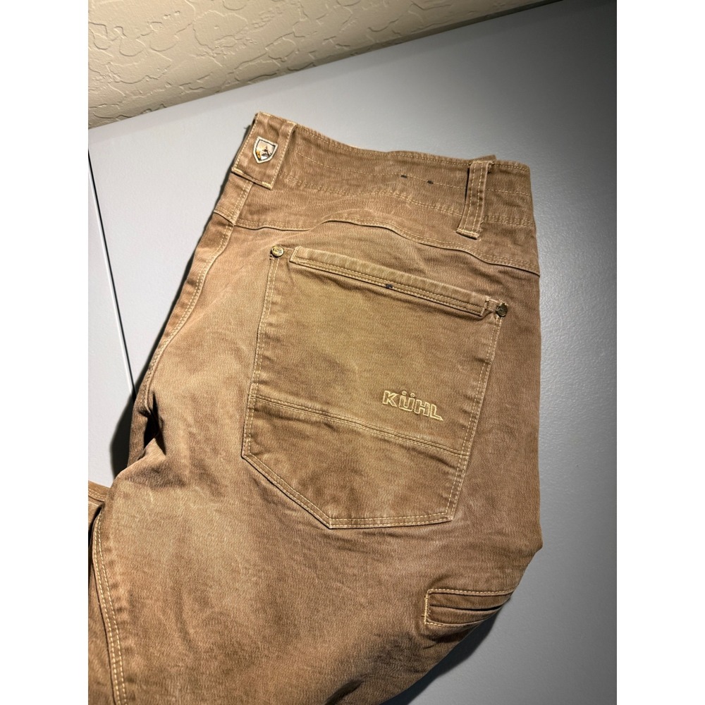 Kuhl Rydr Mens Brown Vintage Patina Dye Articulated Canvas Pants 38x32